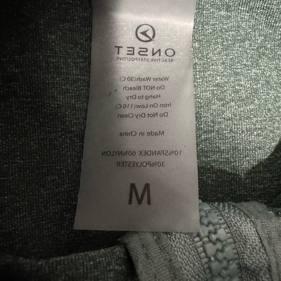 Onset Seamless Cropped Athletic Jacket Heathered Sage Green Size Medium - Picture 8 of 9